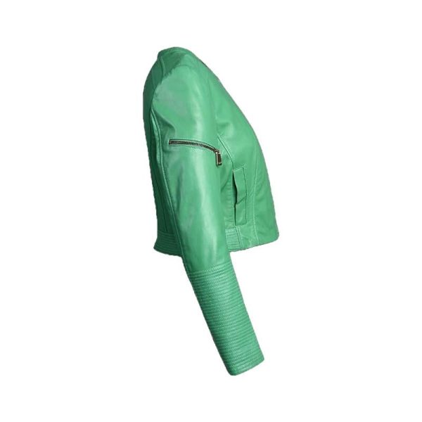 Minty Womens Short Leather Jacket - Image 4