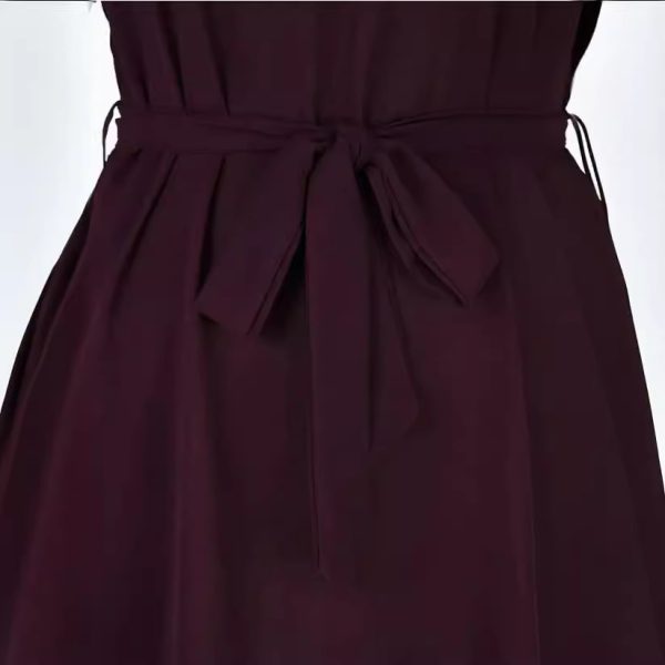 V-neck Short Sleeve Dress With Belt Summer Fashion Bowknot Dresses For Women Clothing - Image 10