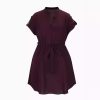 V-neck Short Sleeve Dress With Belt Summer Fashion Bowknot Dresses For Women Clothing - Image 2