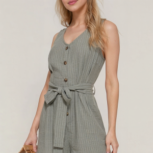 Boardwalk Stripe Linen Romper