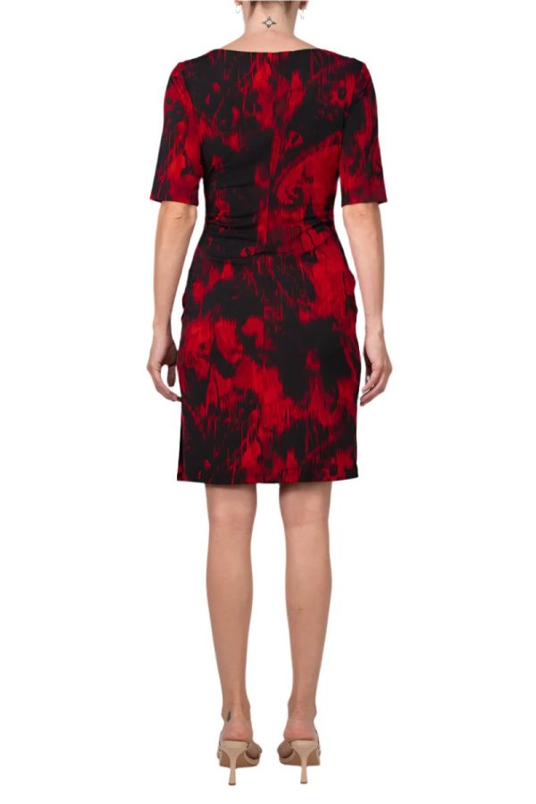 Connected Apparel Bateau Neck Quarter Sleeve Jersey Sheath Dress - Image 2