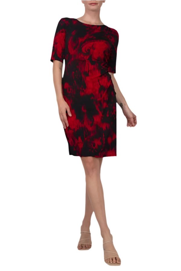 Connected Apparel Bateau Neck Quarter Sleeve Jersey Sheath Dress - Image 9