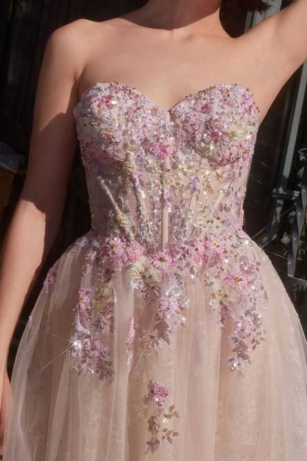 SUMMER GARDEN APPLIQUE A-LINE GOWN - Image 4