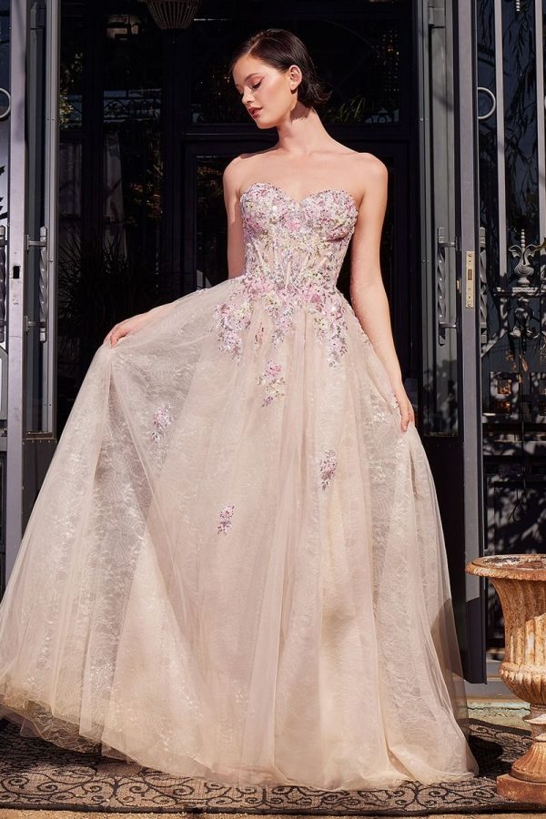 SUMMER GARDEN APPLIQUE A-LINE GOWN - Image 5