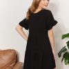 Double Take V-Neck Flounce Sleeve Tiered Dress - Image 3