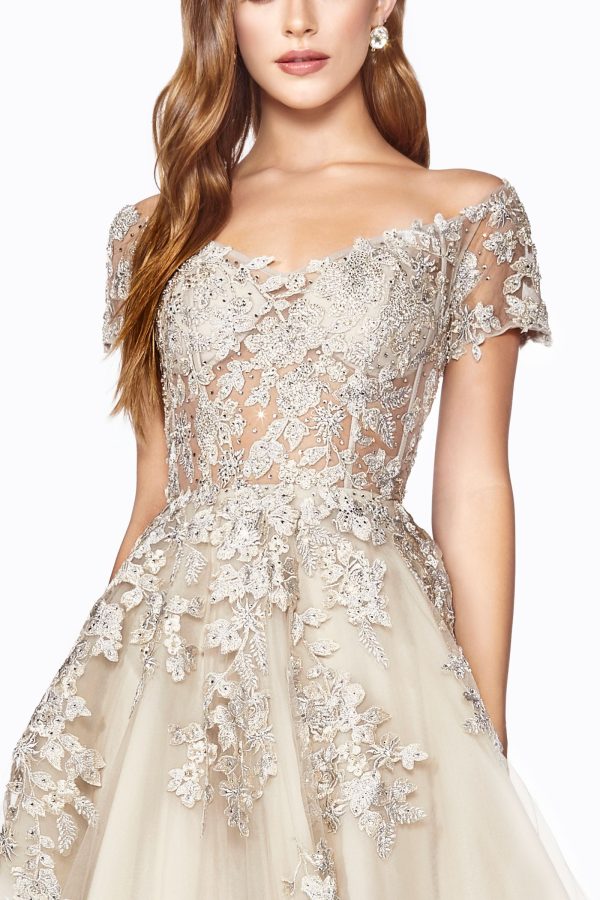 A-line Embellished Bodice Tulle Layered Skirt Laced Corset Prom & Bridesmaid Dress CDC20 - Image 3