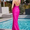 Asymmetrical Stretch Satin Glitter One Shoulder Backless Bodice Long Evening Dress CDCD287 - Image 2