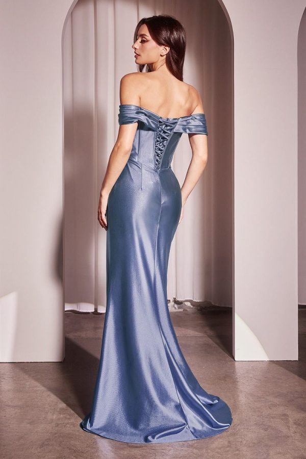 SATIN OFF THE SHOULDER FITTED GOWN CDCD370 - Image 57