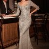 LONE SLEEVE LACE FITTED DRESS & OVERSKIRT - Image 2
