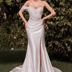 LACE SATIN FIT & FLARE BRIDAL GOWN CDCD804W