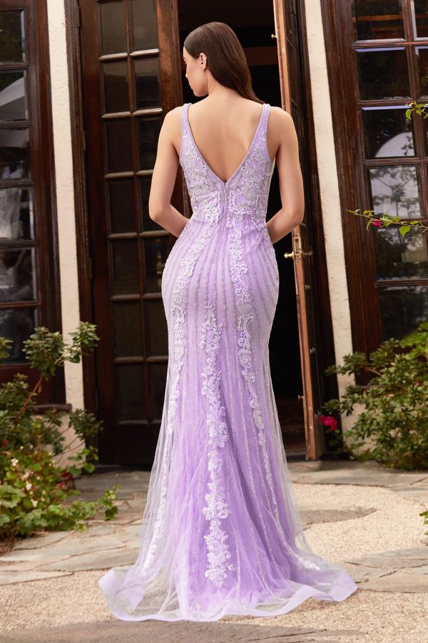 Beaded Lace Mermaid Embellished Corset Illusion V-Neckline Prom & Bridesmaid Dress - Image 12