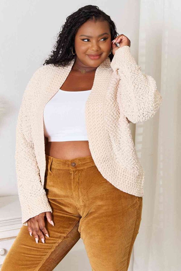 Double Take Open Front Long Sleeve Cardigan - Image 3