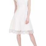 Donna Rico Round-Neck Sleeveless Fit & Flare Scuba Crepe Dress