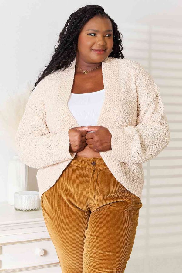 Double Take Open Front Long Sleeve Cardigan - Image 6