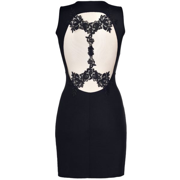 Axami Black Mini Dress Tropicana - Image 3