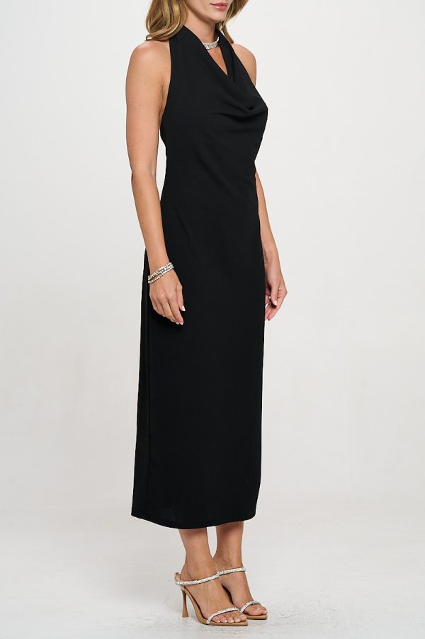 Cowl neck Open Back Bodycon Dress - Image 3