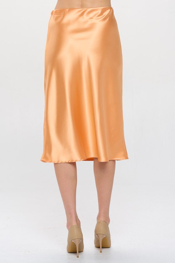 Solid Satin Midi Skirt - Image 4