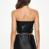 Metallic Tube Crop Top with Elastic Band - Image 5