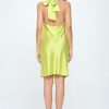 Satin Criss Cross Neck Dress with Open Back - Image 5