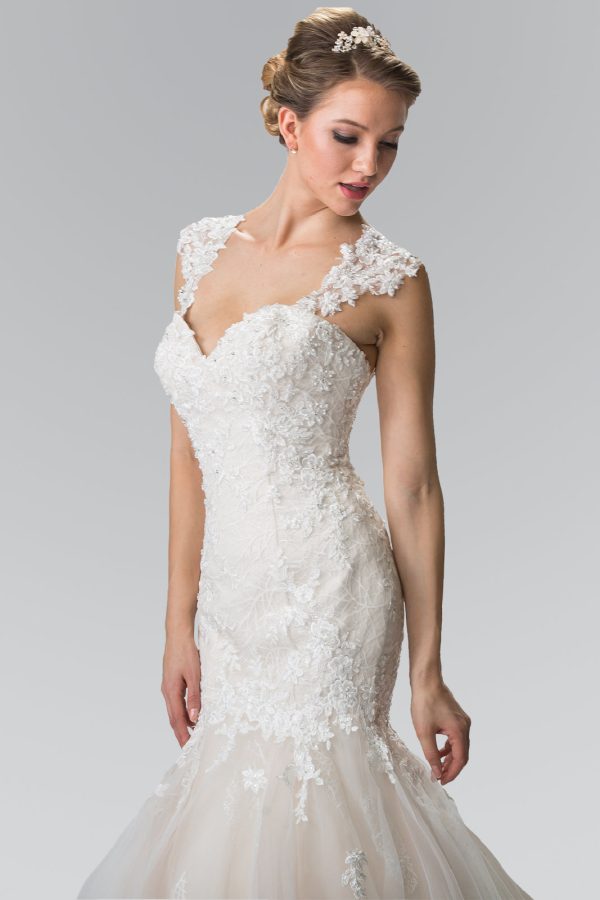 Lace Embellished Mermaid Style Wedding Dress GLGL2367 - Image 3