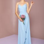 Chiffon Ruched Jewel Straps Long Prom Dress GLGL2666