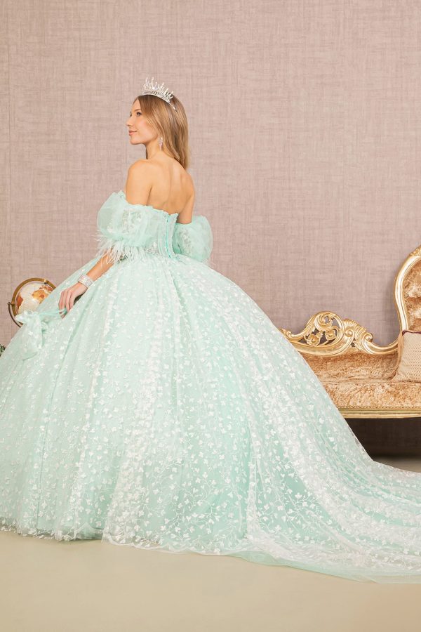 Jewel Strapless w/ Detachable Short Puff Sleeves Quinceanera Dress GLGL3176 - Image 2