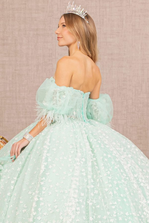 Jewel Strapless w/ Detachable Short Puff Sleeves Quinceanera Dress GLGL3176 - Image 5