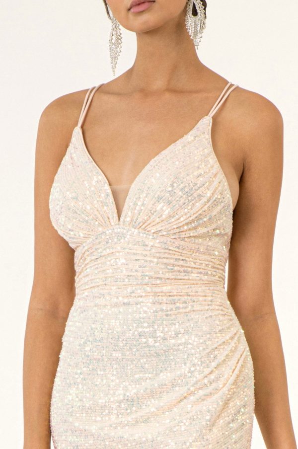 Ruched Waistline Sweethearted Sequin Bodycon Short Cocktail Dress - Mask Not Included GLGS1910 - Image 5