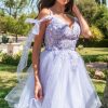 3D Flower and Embroidery Embellished Glitter Mesh Homecoming Dress Lace-Up Back GLGS3513 - Image 5
