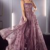 Glitter Print Applique Sequined A-Line Straigt Across Open Back Long Prom & Bridesmaid Dress CDJ840 - Image 5