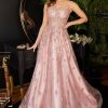 Glitter Print Applique Sequined A-Line Straigt Across Open Back Long Prom & Bridesmaid Dress CDJ840 - Image 23