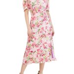 Julia Jordan Mock Neck Balloon Sleeve Midi Dress