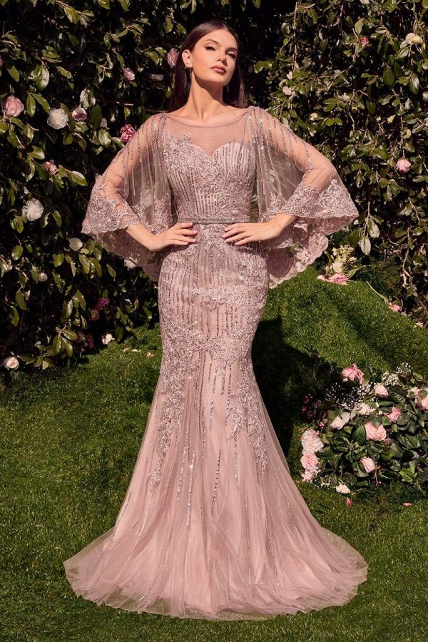 LACE FITTED CAPLET GOWN CDMA105 - Image 2