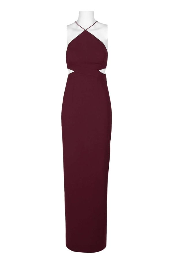 Aidan by Aidan Halter Strap Cutout Side Zipper Back Slit Back Crepe Dress - Image 5