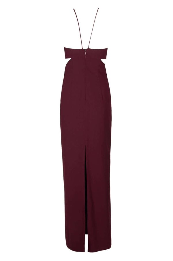 Aidan by Aidan Halter Strap Cutout Side Zipper Back Slit Back Crepe Dress - Image 2