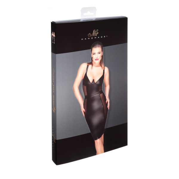 Power Wetlook Pencil Dress Noir Handmade Muse - Image 3