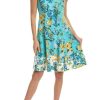 London Times Scuba Crepe Fit & Flare Dress - Image 11