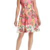 London Times Scuba Crepe Fit & Flare Dress - Image 2
