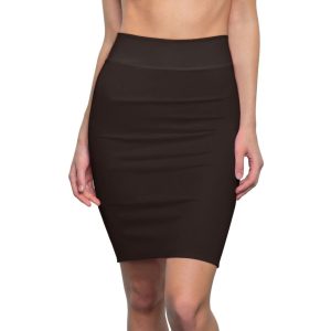 Womens Skirt - Dark Chocolate Brown Pencil Skirt