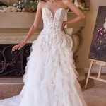 STRAPLESS DROP WAIST CASCADING WEDDING DRESS CDWL016