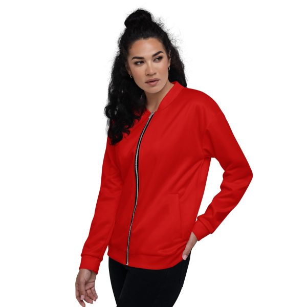 Womens Bomber Jacket - Red - Image 4