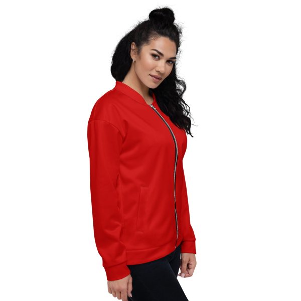 Womens Bomber Jacket - Red - Image 3