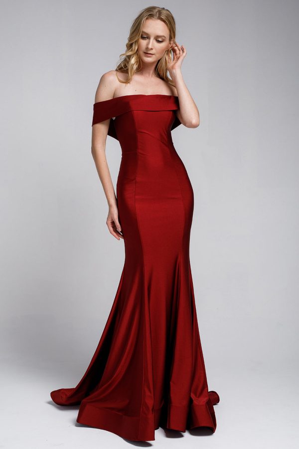 Off Shoulder Mermaid Fitted Long Evening & Wedding Dress AC373 - Image 5
