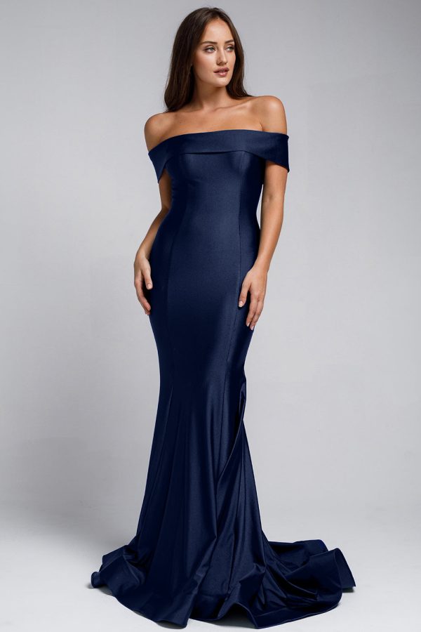 Off Shoulder Mermaid Fitted Long Evening & Wedding Dress AC373 - Image 43