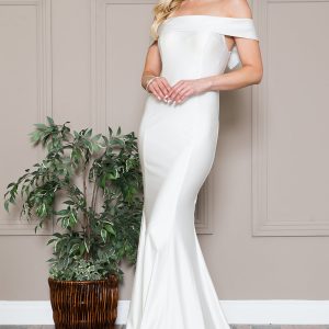 Off Shoulder Mermaid Fitted Long Evening & Wedding Dress AC373