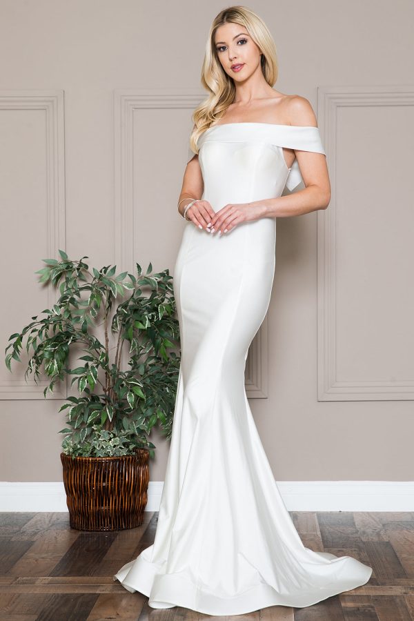 Off Shoulder Mermaid Fitted Long Evening & Wedding Dress AC373 - Image 52