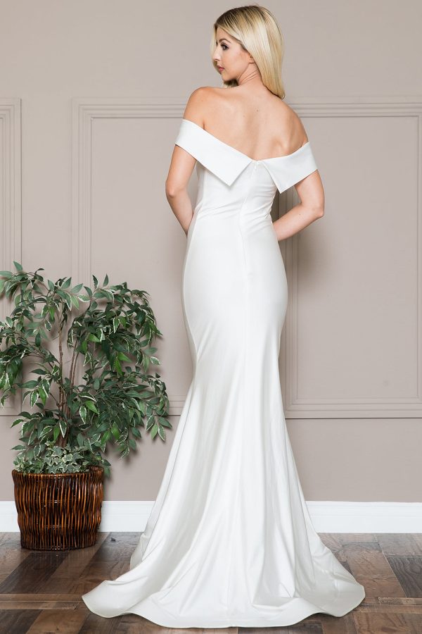 Off Shoulder Mermaid Fitted Long Evening & Wedding Dress AC373 - Image 2