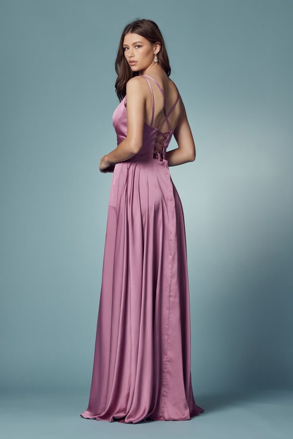 Double Breasted High Slit Long Bridesmaid & Prom Dress NXE1020 - Image 3