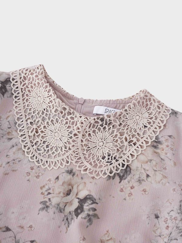 Collared Belted Tiered Dress-Vintage Floral - Image 5