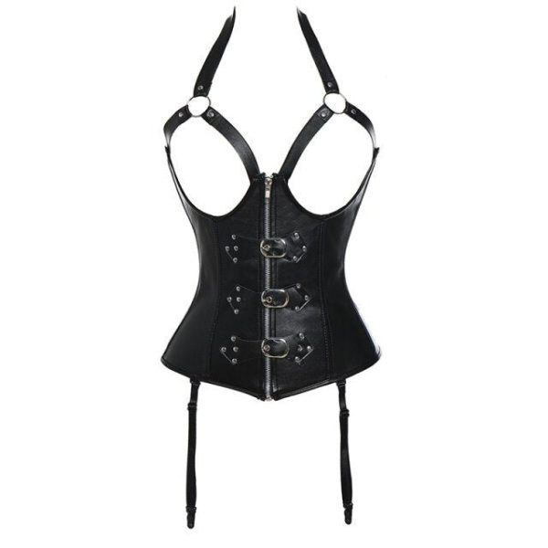 Bustiers & Corsets Leather Steampunk Underbust Corsets with Garters Belt Lace Up Boned Bustiers Tops Sexy Lingerie Set Nightwear - Image 13
